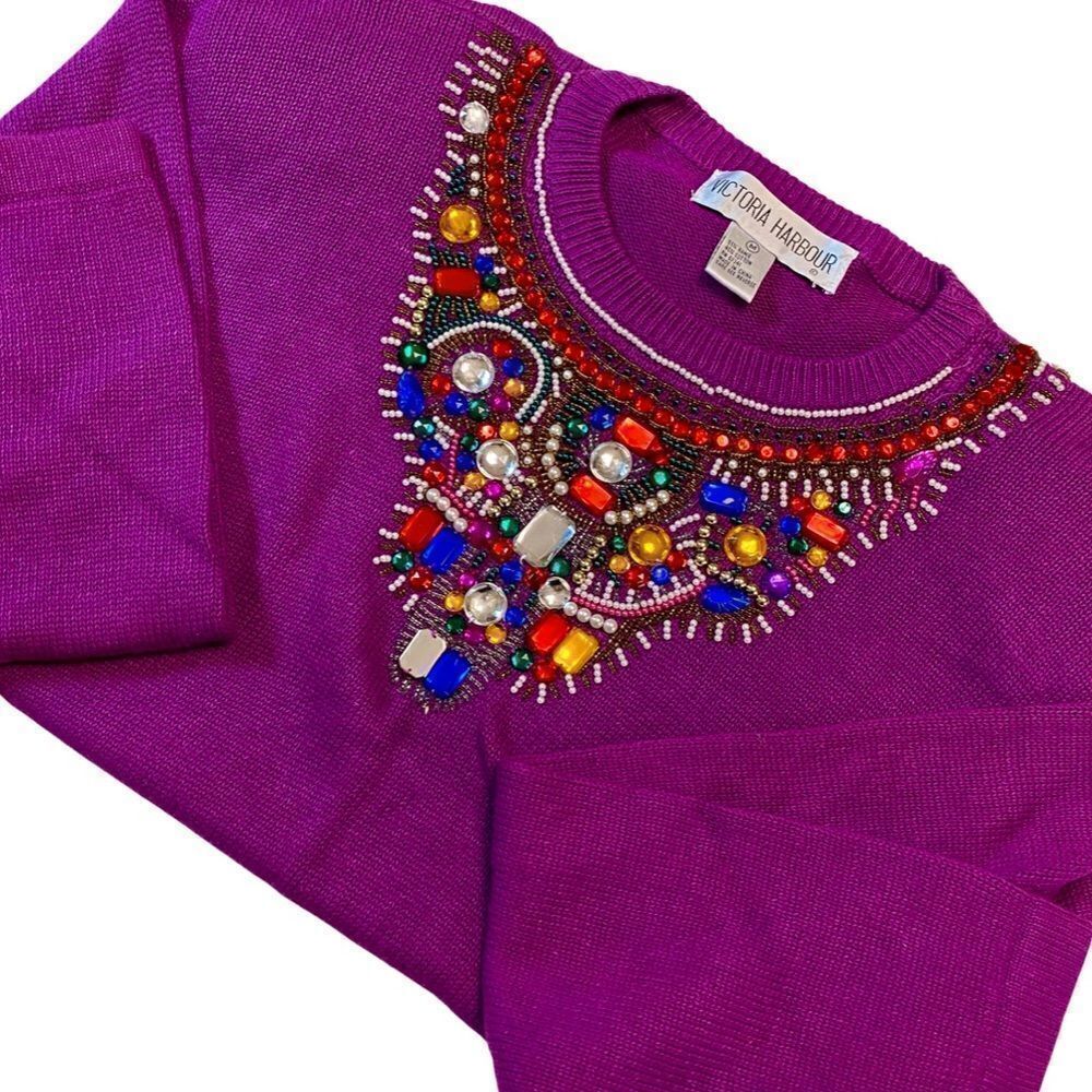 EPIC 80’s Vintage NWT Deadstock Bead Embellished Sweater